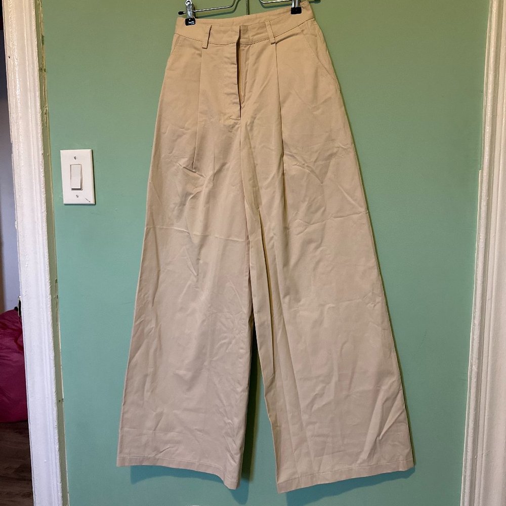 kickers super wide leg high waisted khaki pants